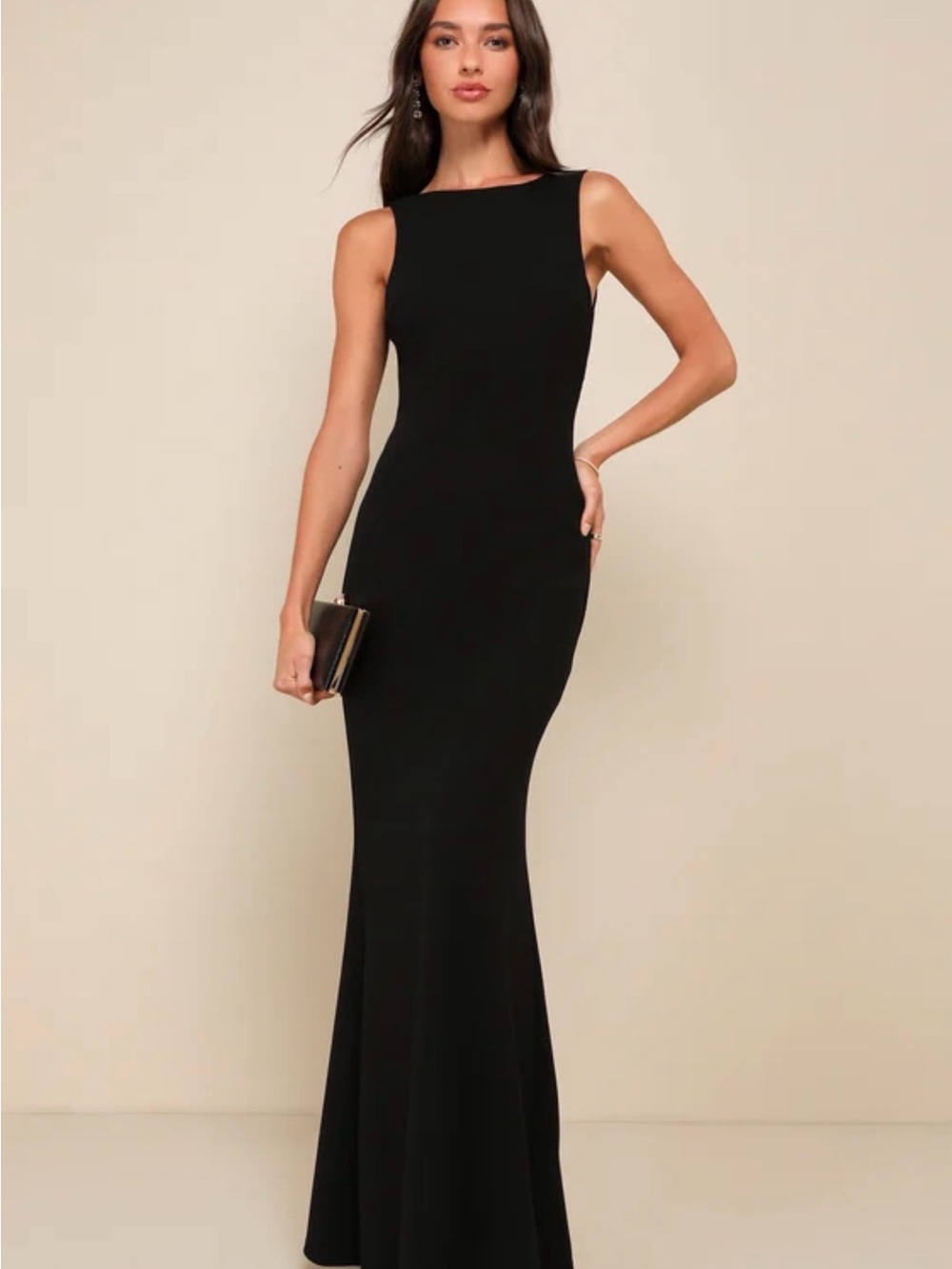 Lulus Classic Black Sleeveless Evening Gown